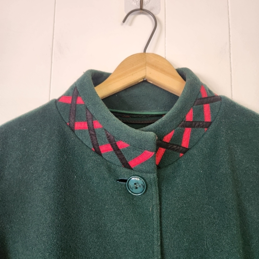 Vintage Weill Paris 1980s Green Winter Jacket Coat Womens Size Large Classic - Picture 3 of 12